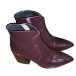Jeffrey Campbell Ankle Booties Sz.8 Plum Block Heel patent leather Shine VGUC Photo 0