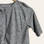Athleta Pacifica Wrap Zip Front Short Sleeve Heather Grey Tee Size XS Photo 2
