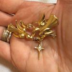 Dove Vintage GIUSTI  and Cross Gold Tone Brooch Photo 2