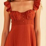 Farm Rio  XL Ruffle Strap Maxi Dress in Cinnamon Orange/Brown Photo 2