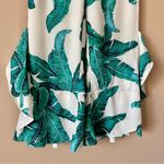 IVIVI | Tropical Foliage Print Cropped Ruffle Hem Pants Sz M Size M Photo 5