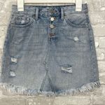 Just Black  Distressed Denim Skirt Photo 0