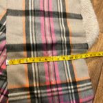 Begg & Co Scarf Plaid Lambswool Angora‎ 13"x68" Fringe Tan Pink Photo 1