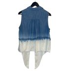 Fifteen Twenty Fifteen Twenty Womens Dip Dye Ombre Button-up Tie Front Sleeveless Top Medium Photo 3