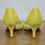Nina New York Leather Soled Yellow Satin Rhinestone Heels Size 6.5M Photo 4