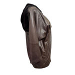 Vintage Positano Pelle Brown Leather Hooded Jacket Women’s XL USA Made Photo 3