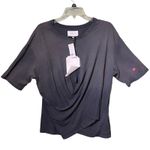 Current/Elliott Shirt Womens 0 Washed Gray The Draped Tee Made USA Twist Front Photo 12