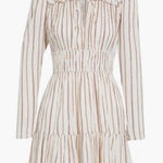 Ulla Johnson  Rosalind Dress in Cream Size 4 Women’s Striped Metallic Photo 0