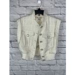 Christian LaCroix Crème Lined Boucle Tweed Cropped Preppy Vest Size XS Photo 8