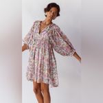 Daughters Of India Kyra Cotton Gauze Mini Dress in Fuchsia Bloom size Large $179 Pink Photo 3