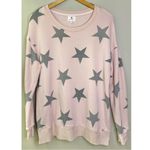 Sundry  Light Pink Gray Star Side Zip Crewneck Sweatshirt Sweater Photo 2
