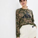 Adidas  Sweatshirt Top Camuflage Logo Print Athletic‎ Womens Size M Green Photo 1