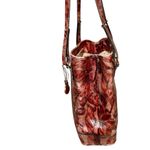 Brahmin Vintage  Red Floral Embossed Leather Shoulder Bag w/ Interior Storage Photo 3
