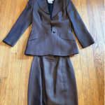 VINTAGE Escada Margaretha Ley Skirt Suit Womens 34 Silk Wool Brown Jacquard 90s Size undefined Photo 0