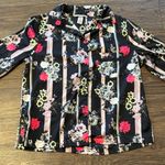 Victoria's Secret Victoria’s Secret Floral and Striped Black White and Pink Pajama Set Size XS Photo 4