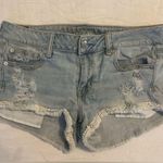 American Eagle Women's Distressed Denim Shorts Lace Trim Size 10 Photo 1