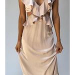 Show Me Your Mumu Zoey Midi Dress in Champagne Luxe Satin M Photo 2