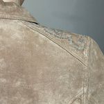 Brandon Thomas Leather Jacket With Cutout Turquoise Design Beaded Detailing Size Medium Photo 6