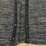 Boden Blue & White Marled Knit Snap Button Crew Neck Sweater Jacket Size Small Photo 10