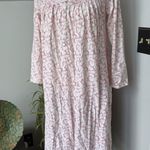 Eileen West Pink Floral Print Cotton Knit Long Sleeve Nightgown Size Small Photo 0
