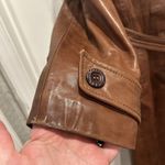 VTG Skin Gear Napa Y Ante Soft Brown Leather Dress Coat With Belt Size M Photo 2