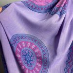YOA Floral Scarf Shawl Wrap Fringe Mandala Pattern FLAWS Women 62" x 44" Boho Purple Photo 8