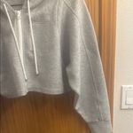 Zella  Gray Cropped Oversized Hoodie Photo 3