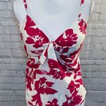 SWIMSUITS FOR ALL Tankini Swimsuit Top White w Pink Floral Pattern Photo 0