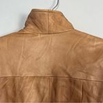 Vintage leather factory brown tan zip up coat size large Photo 8
