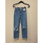 RE/DONE  70s Stove Pipe High-Rise Distressed Crop Jeans Size 25‎ Photo 7