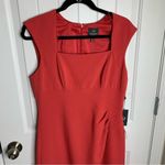 Adrianna Papell  red square neck cap sleeves sheath dress‎ size 12 wedding guest Photo 1