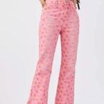 Urban Outfitters NWT BDG  High Rise Pink Floral Flare Leg Denim Ankle Jeans Photo 0
