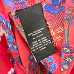 Sharagano Large Top Red Floral Print Blue Cornflower Vibrant Peasant Boho 1729 Photo 11