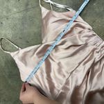 Revelry Champagne pink satin bridesmaid maxi slit dress Size 8 Photo 6