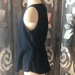 Olive & Oak  Navy Blue front pleated‎ sleeveless top Photo 1