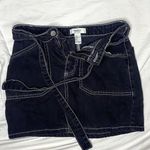 Forever 21 F21 black denim mini skirt with tie   Photo 1