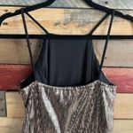 Bebe Black Jumpsuit With Gold Sequins Size 4 Photo 6