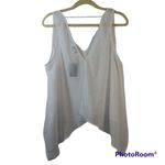 Gazelle White Embroidered Asymmetrical Tank Top Sheer Size M Size M Photo 2