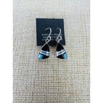 Genuine Indian Handcrafted Sterling Martinez Sterling Turquoise Onyx Earrings Photo 7