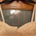 Bebe Gold Studded Beige/Nude/ Creme Rushed Strap/less Evening Party Dress- S Photo 2