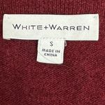 White + Warren V Neck Long Sleeve Cashmere Sweater Burgundy Women's Size S Red Photo 10