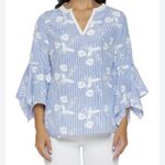 Lysse  Meadow Blouse Blue and White Photo 0