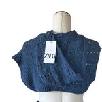 ZARA NWT  CROPPED Hooded crochet open Stitch Knit Sweater Small Photo 4