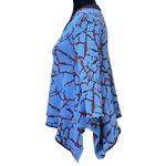 Opening Ceremony Crackle Knit Asymmetric Cropped Sweater Top Blue Large Photo 2