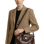 Vintage Genuine Eel Skin Shoulder Bag – Chocolate Brown – Made in Korea Photo 0