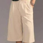 Anthropologie Pilcro Cargo Culottes Linen Blend Cropped Pants Cream Size 6 Photo 0