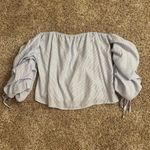 Bleuh Ciel Off Shoulder Ruffled Stripped Top Photo 1