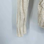 Kenji Natural Anthropologie Sweater Womens Medium Ivory Chunky Knit Pocket Hood White Photo 9