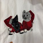 Cambridge Dry Goods Vintage Embroidered Christmas Dog Button Down Shirt Size XL White Photo 5