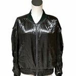 Free People NWOT  movement X FP Luxe Satin Bomber Jacket Olive Green Photo 0